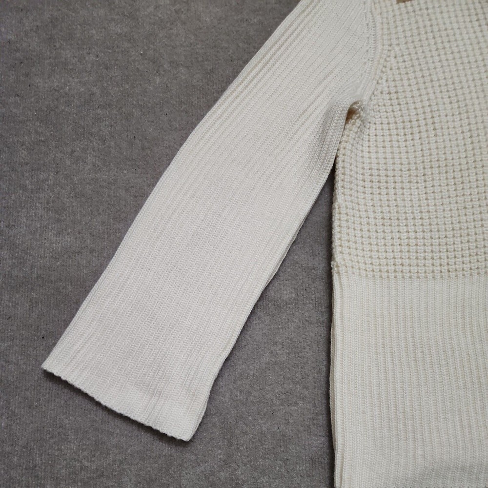 Chicos Heavy Chunky Knit Cardigan Wool Blend Sweater Womens 3 US XL Cream White - Picture 3 of 8